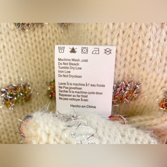 NWT Anthropologie MOTH Cream Knit Sweater w/ Metallic Sparkly Weave. Small - Picture 10 of 11